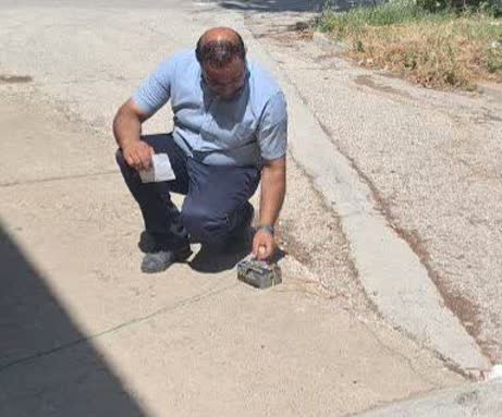 اندازه گیری مقاومت چاههای ارت بیمارستان آیت ا... علیمرادیان با مساعدت اداره برق 